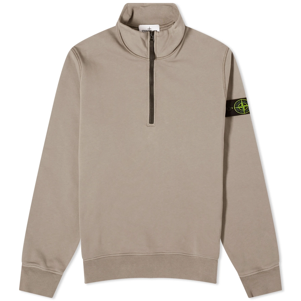 Stone Island Men's Garment Dyed Half Zip Sweat Dove Grey